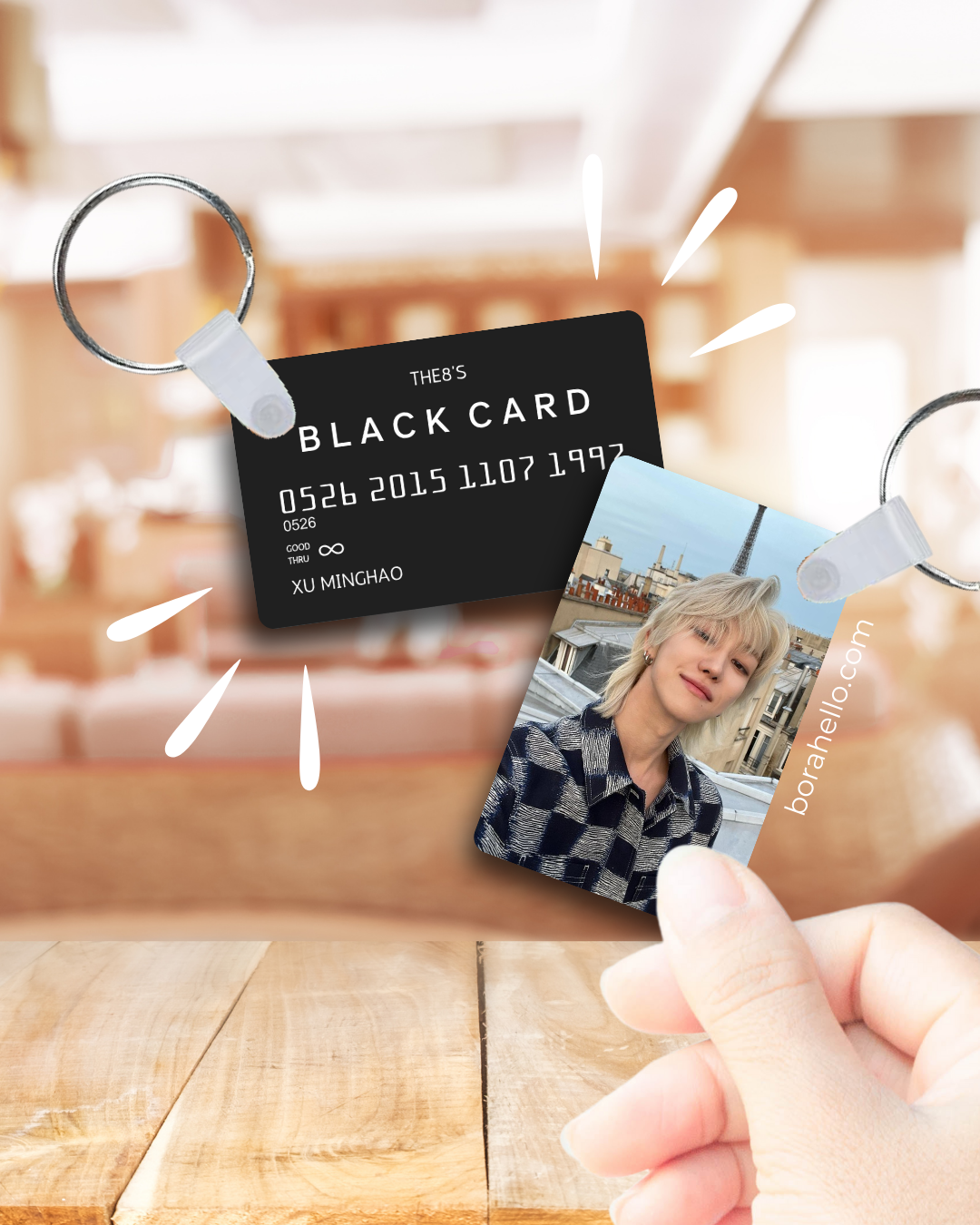 Seventeen Metal "Black Card" Photocard Keychain