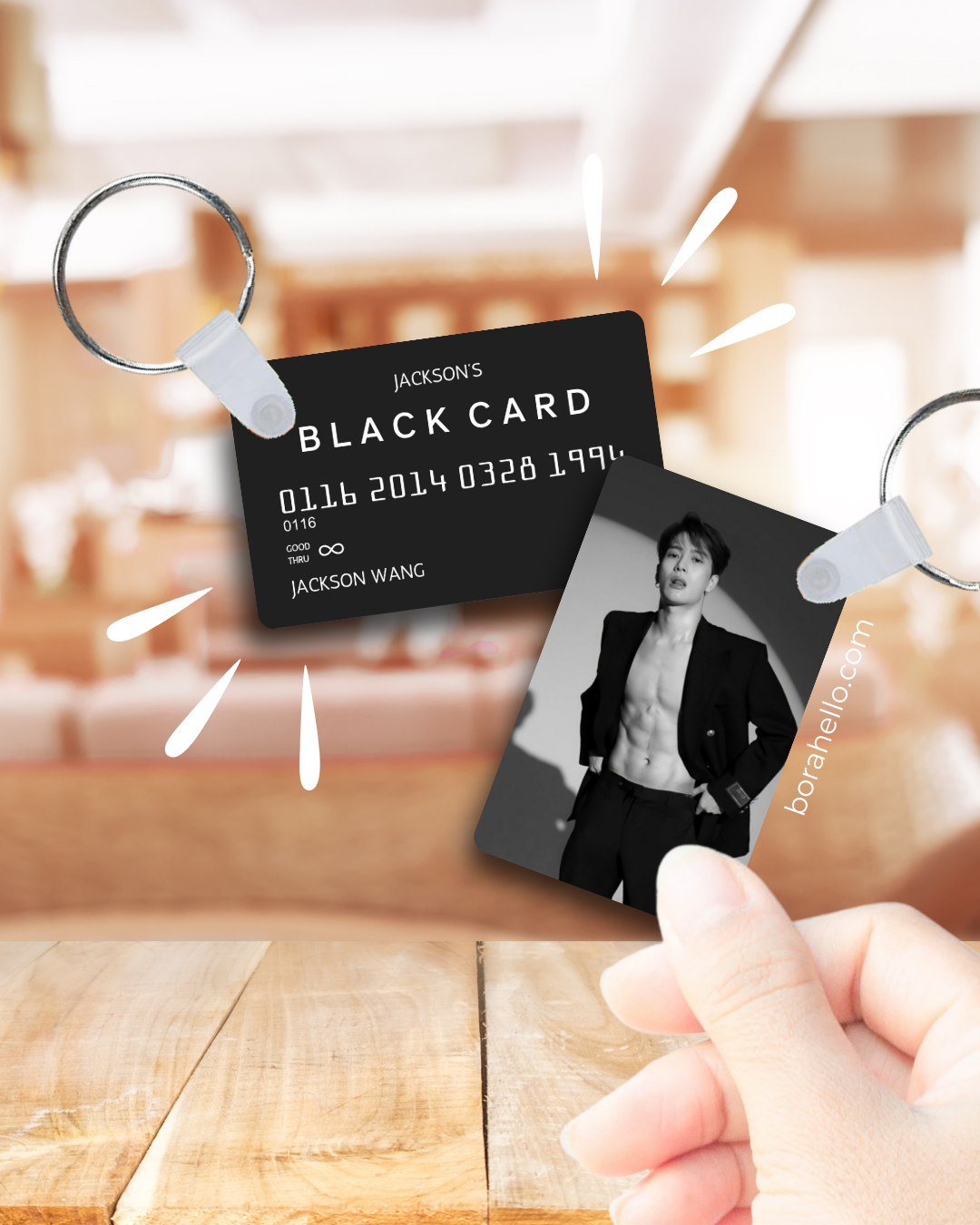 GOT7 Metal "Black Card" Photocard Keychain