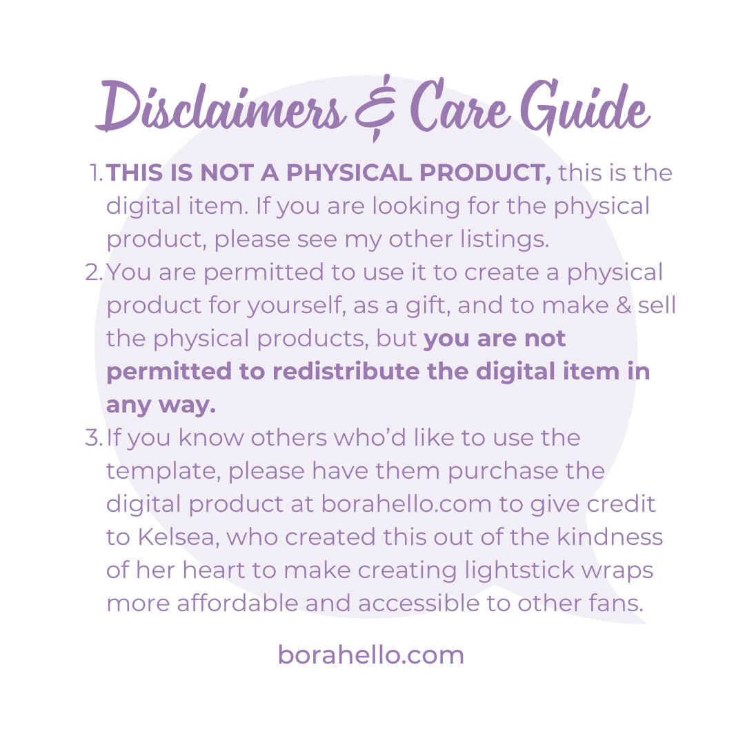 BTS ARMY Bomb MOTS Lightstick Wrap Template **DIGITAL DOWNLOAD**