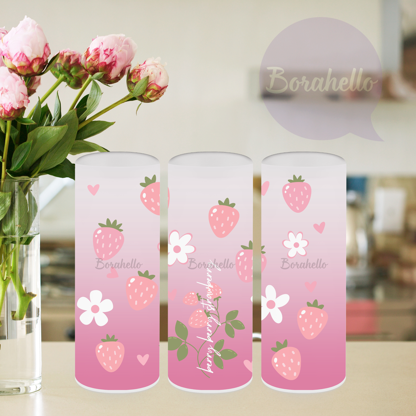 J-Hope Berry Berry Strawberry Glass Vase