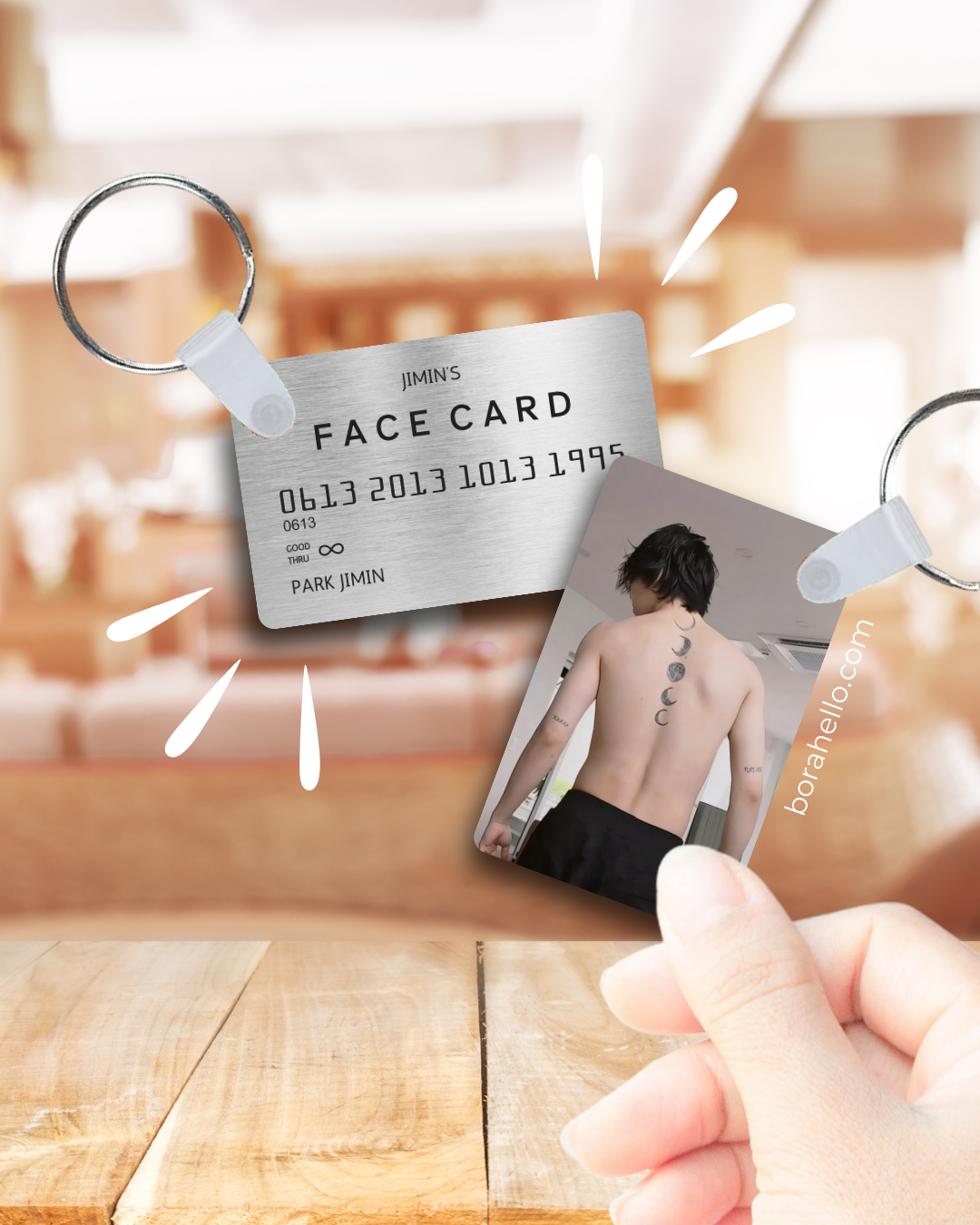 Jimin Metal "Face Card" Photocard Keychain