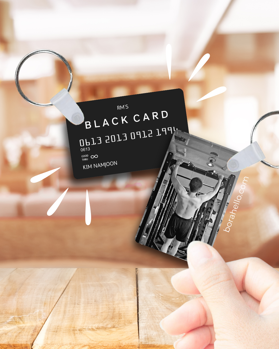 BTS "Chapter 2" Version Metal "Black Card" Photocard Keychain