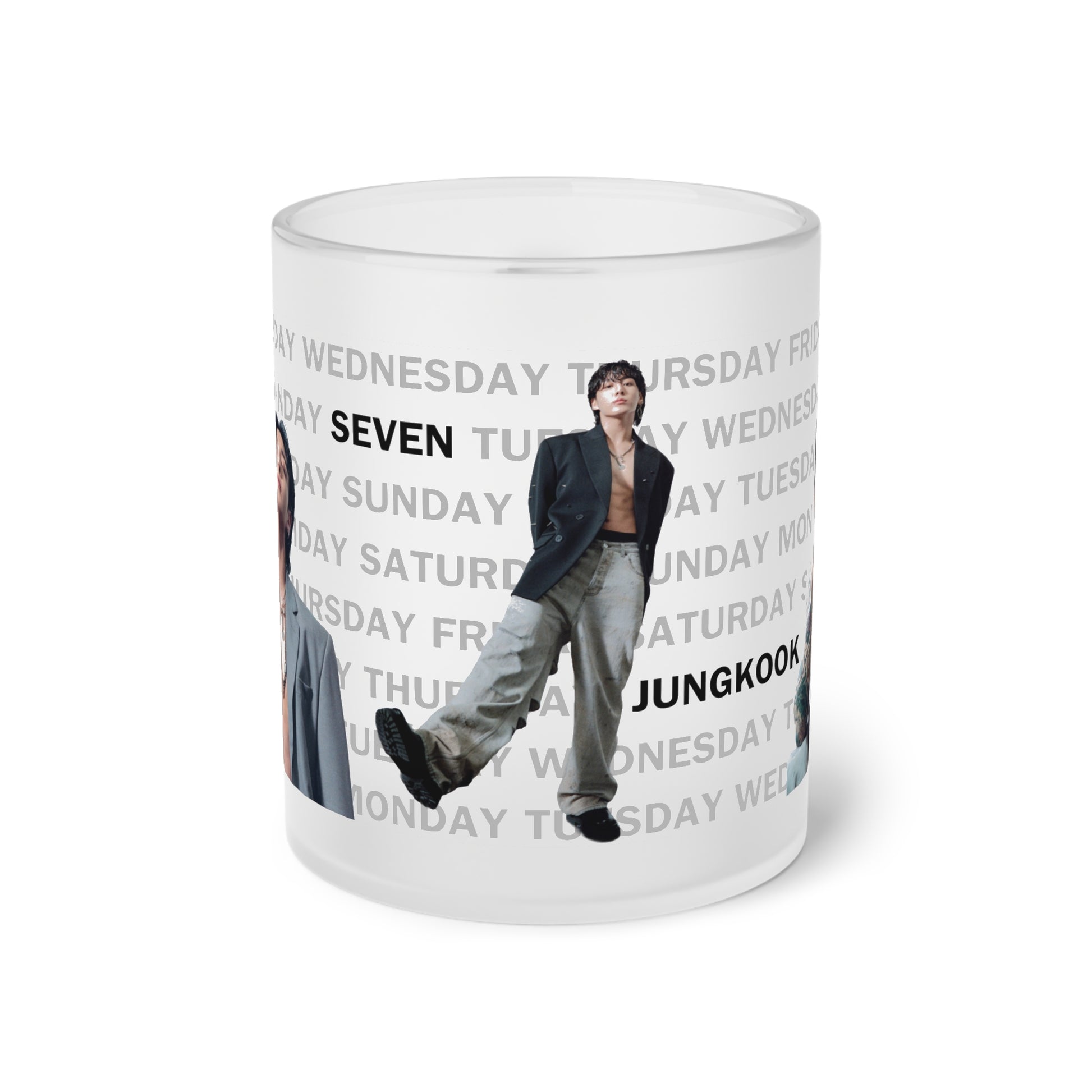 Jungkook "Seven" Frosted Glass Coffee Mug | Mug | borahello