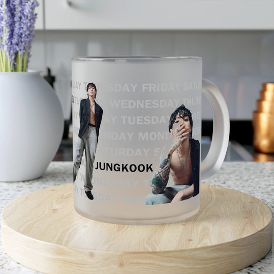 Jungkook "Seven" Frosted Glass Coffee Mug | Mug | borahello