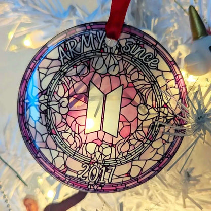 BTS "ARMY Debut" Stained Glass Ornament | Ornament | borahello