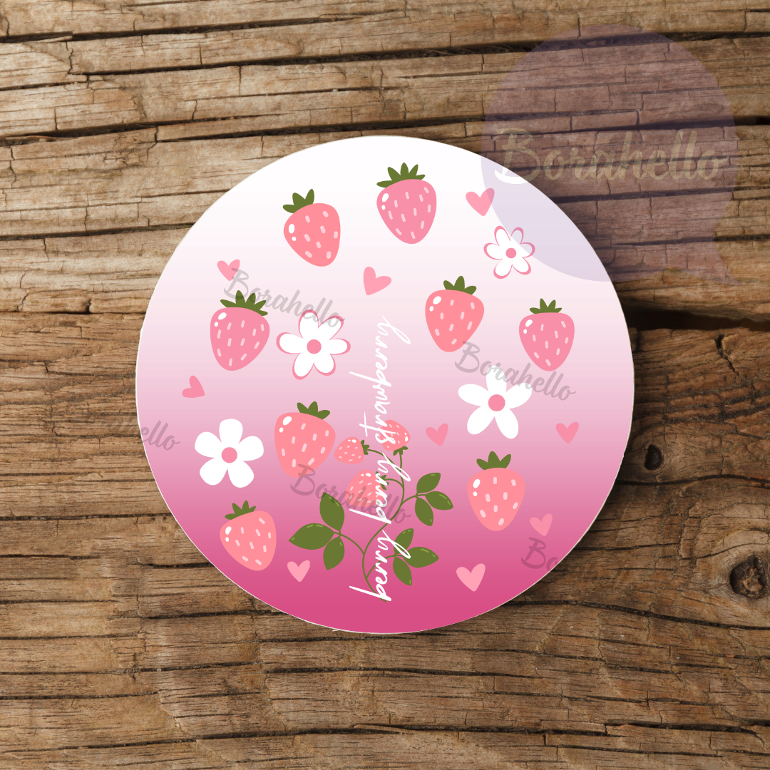 J-Hope Berry Berry Strawberry Ceramic Coaster