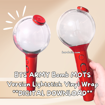 BTS ARMY Bomb MOTS Lightstick Wrap Template **DIGITAL DOWNLOAD BTS ARMY Bomb MOTS Lightstick Wrap Template **DIGITAL DOWNLOAD
