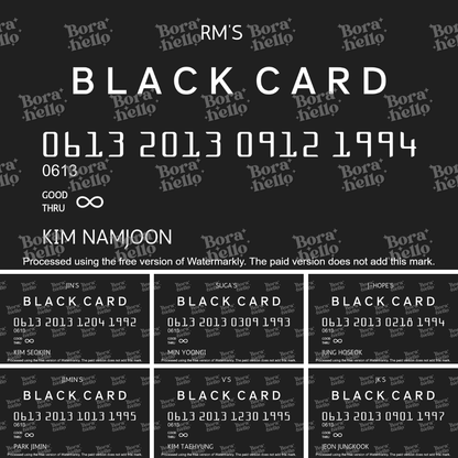 Metal "Black Card" Photocard (BTS) | Photocard | borahello