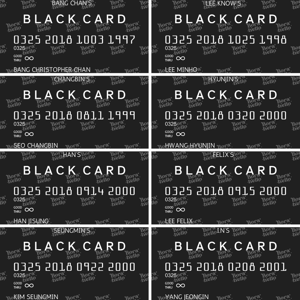 Metal "Black Card" Photocard (Stray Kids) | Photocard | borahello