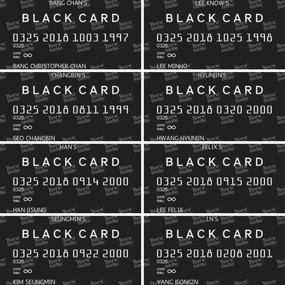 Metal "Black Card" Photocard (Stray Kids) | Photocard | borahello