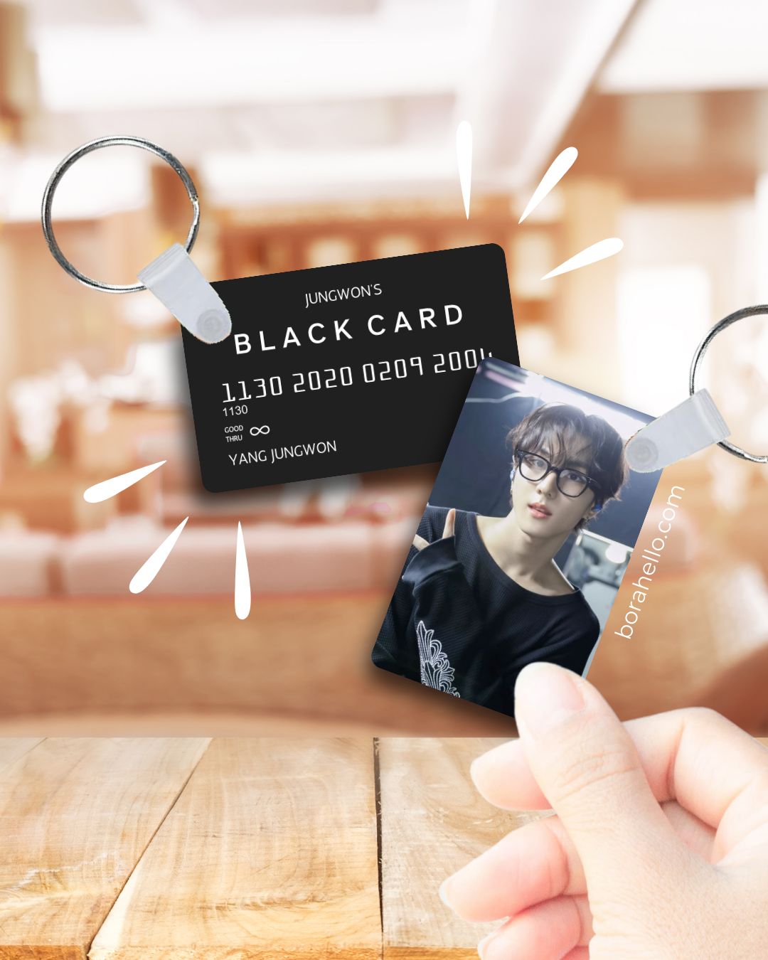 Enhypen Metal "Black Card" Photocard Keychain