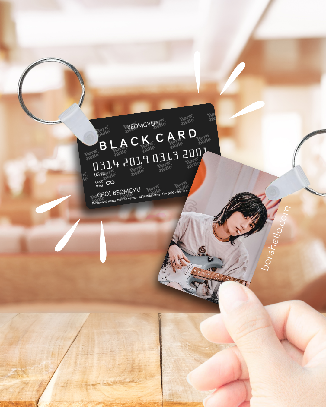 TXT Metal "Black Card" Photocard Keychain