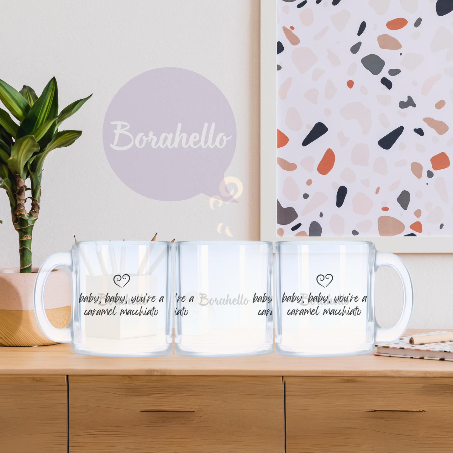 BTS "Coffee" / Caramel Macchiato Glass Coffee Mug