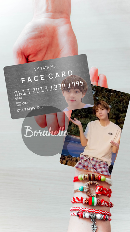 V / Taehyung Metal "Tata Mic Face Card" Photocard