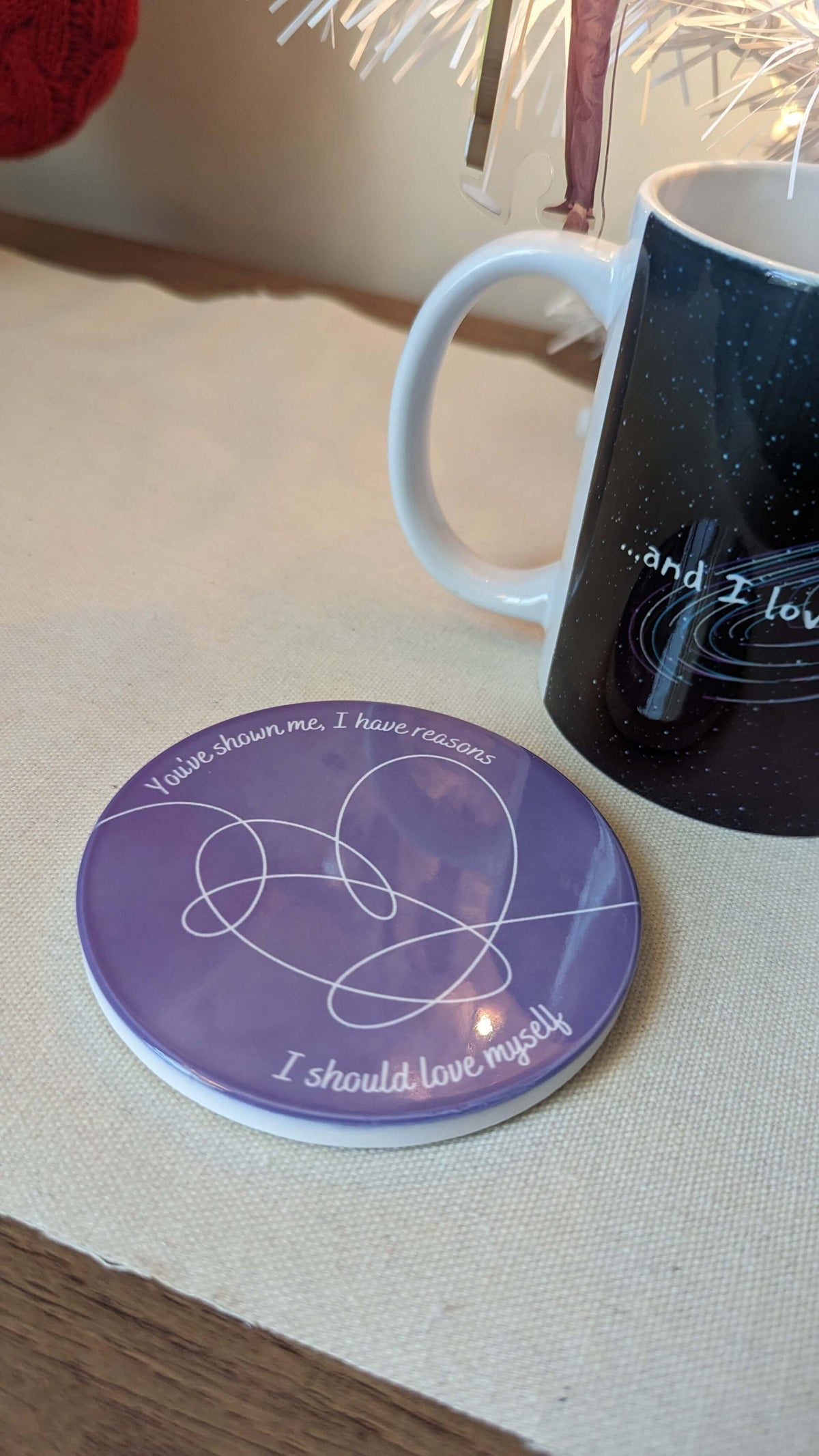 BTS "Love Yourself" Ceramic Coaster | Coaster | borahello