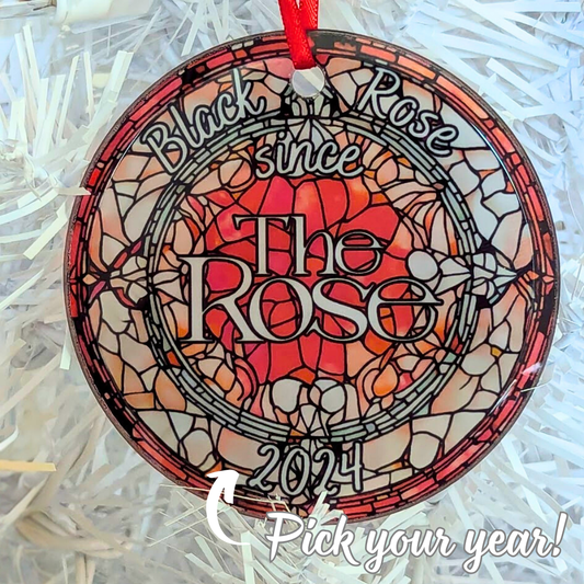 The Rose Black Rose Debut Stained Glass Ornament