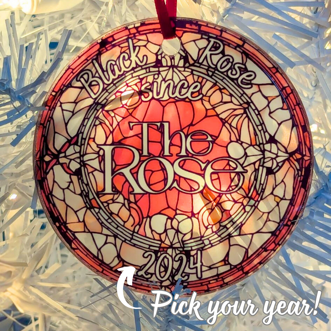 The Rose Black Rose Debut Stained Glass Ornament